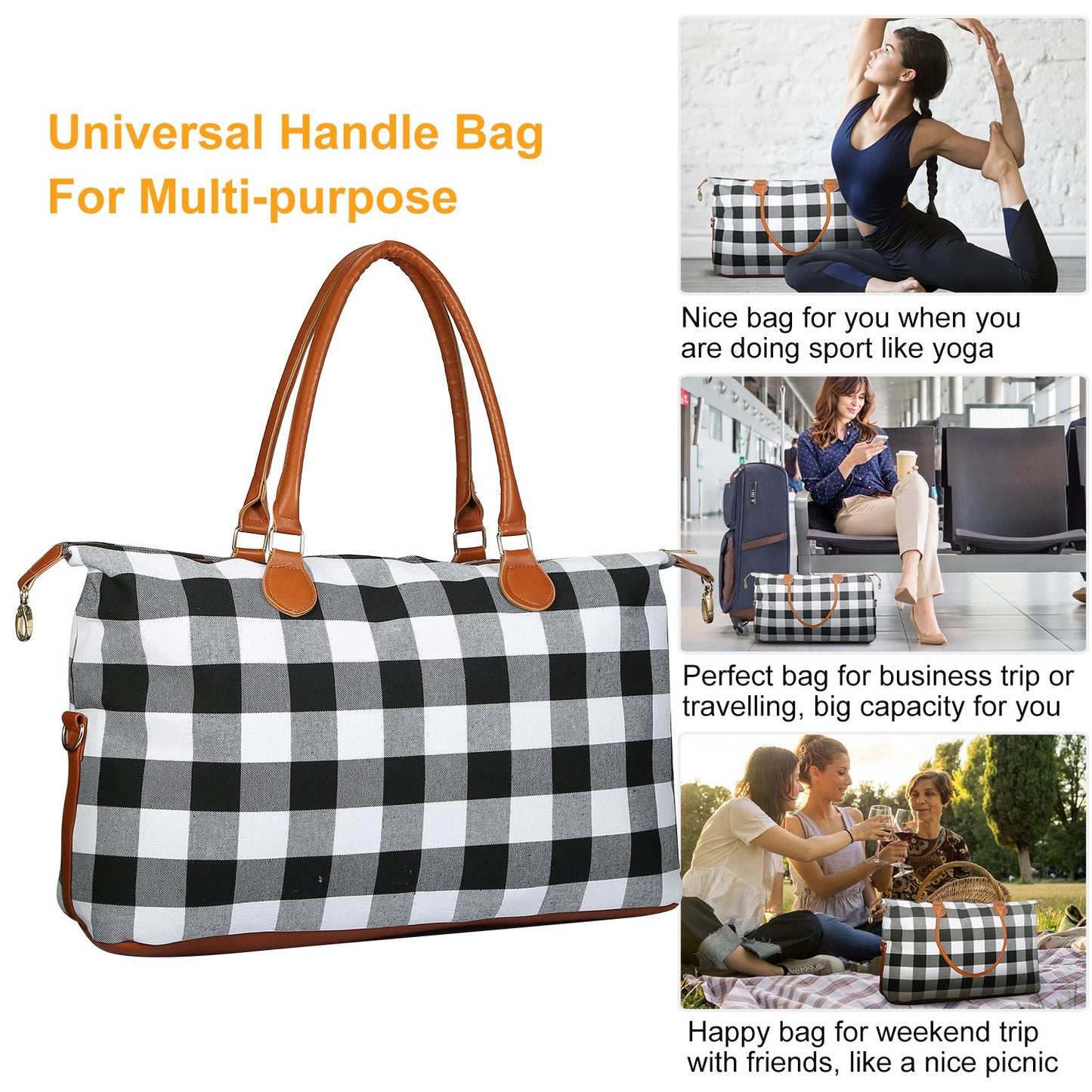 1Pc Women Duffle Bag Travel Luggage Bags Weekend Overnight Tote
