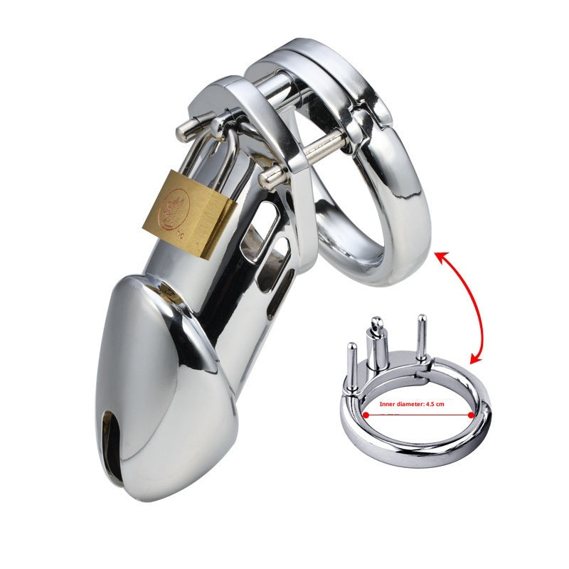 Metal Chastity Lock Device with Adjustable Sizes and Silicone Cage