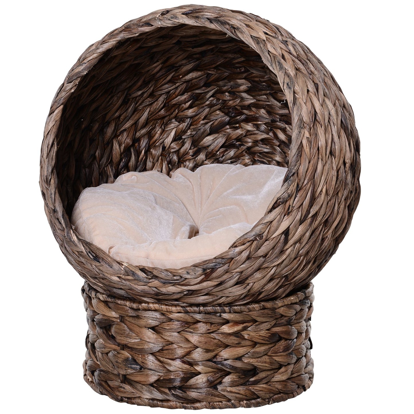 Elevated Cat Bed with Rotating Basket and Soft Cushion - Gray, 19.75 x 16.5 inches