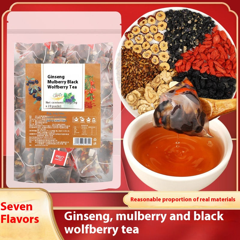 Solid Ginseng Five Treasure Tea - Herbal Wellness Tea Supplement