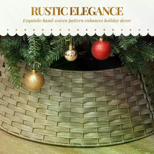 Christmas Tree Collar - Hand-Woven Rustic Decor for Trees up to 106.3"