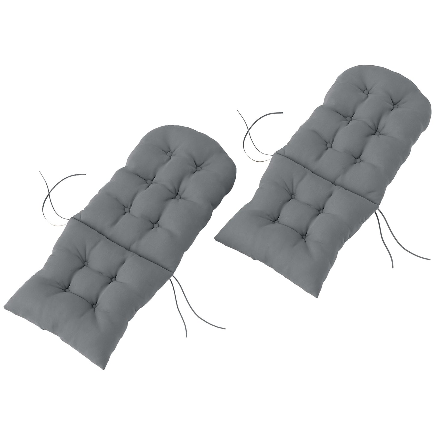 Adirondack Chair Cushions Set of 2 - Tufted Gray Non-Slip Cushions