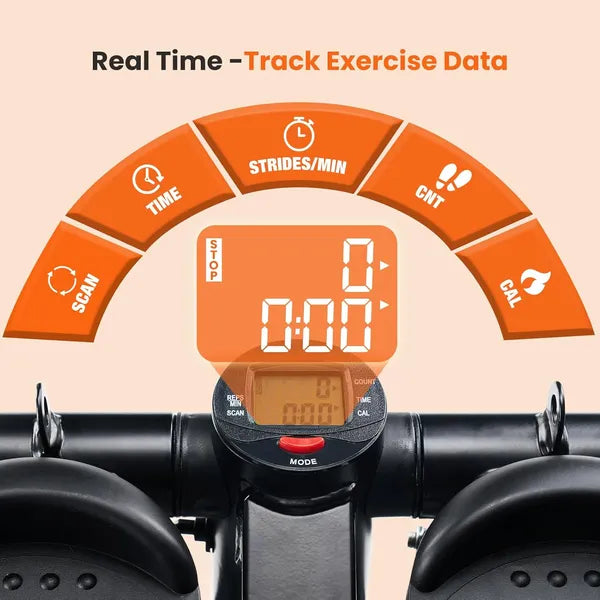 Portable Mini Stepper Machine with Resistance Bands for Full Body Workout