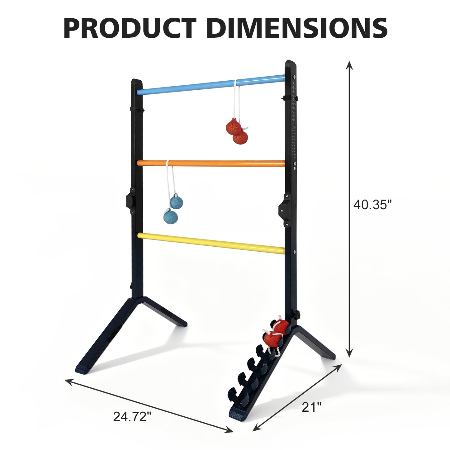 Steel Ladder Toss Game Set - 2 Pack with 6 Bolas, Easy Assembly