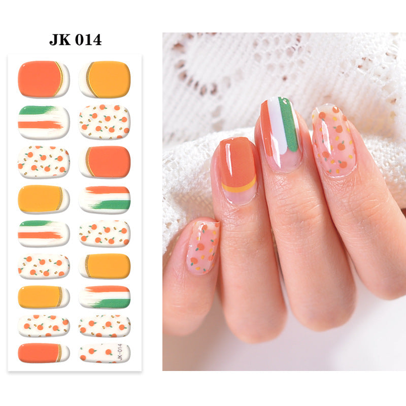 Waterproof Nail Sticker Set - Durable Semi-Baked UV Gel Art for Nails