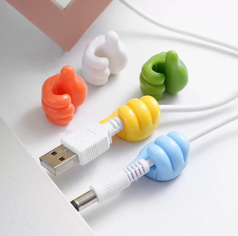 Cute Plastic Thumb Hook Organizer for Cable and Cord Management