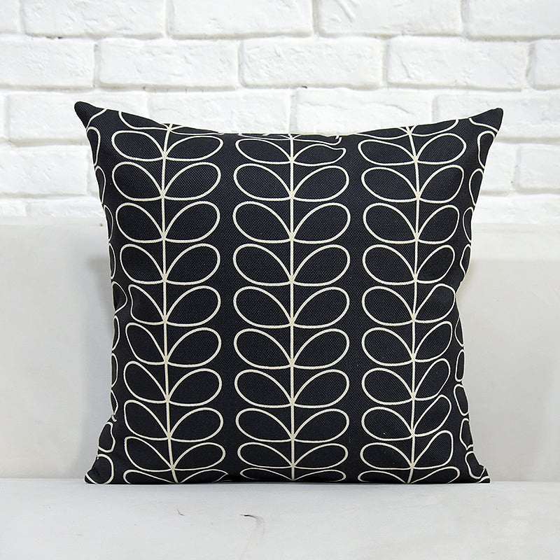 Vintage Style Cotton Linen Pillow Cover with Floral Bird Pattern - Square Cushion Case