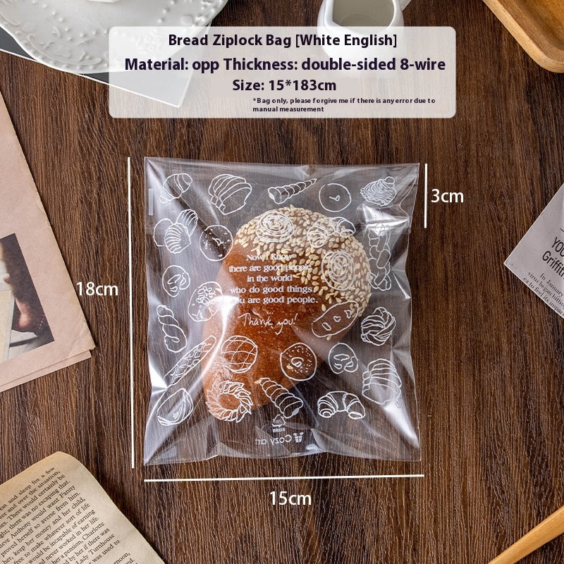Disposable Bread & Bagel Packaging Bags Set - Transparent, Self-Sealing, 50 pcs
