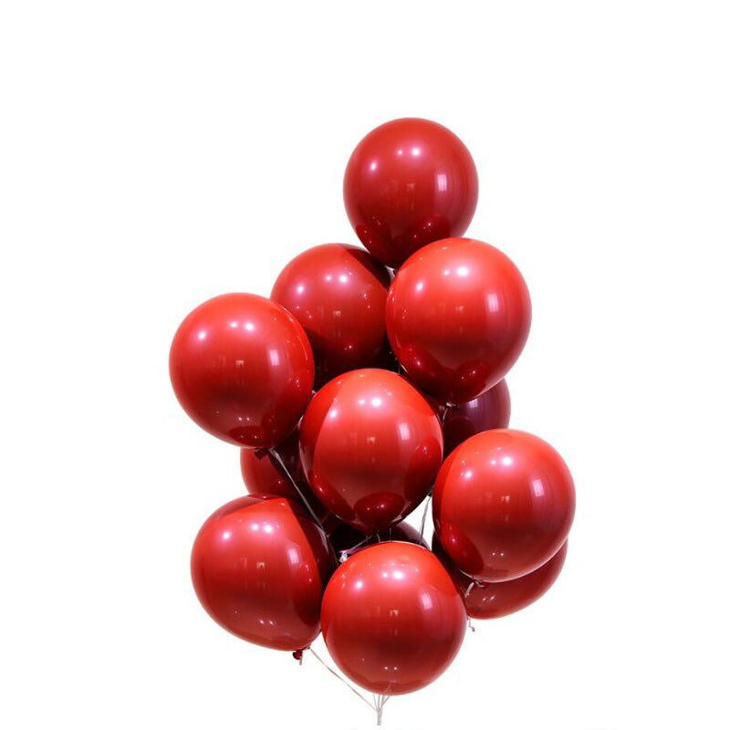 Garnet Red Latex Balloon Set - 50 Double-Layer & 50 Metallic Gold Party Balloons