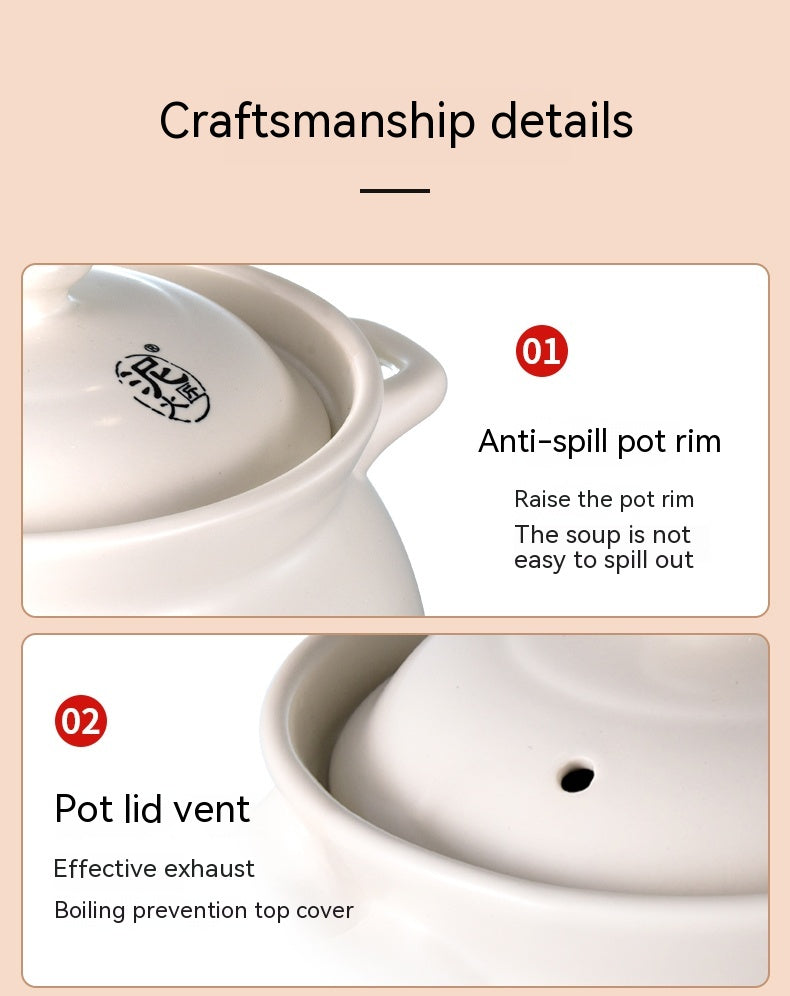 High-Temperature Ceramic Casserole Stew Pot with Cover - Kitchen & Home Storage