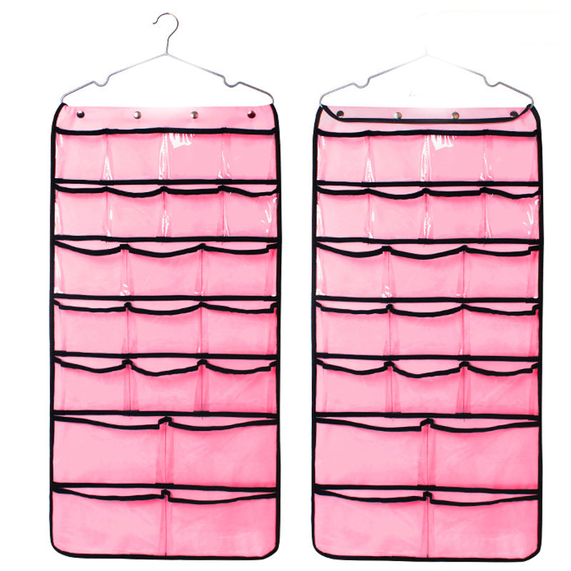 Creative Button Storage Hanging Bag Multi-Grid Closet Organizer