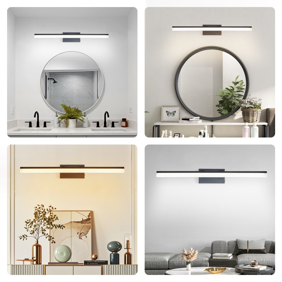 32 Inch Modern LED Vanity Light - Black Metal Wall Fixture