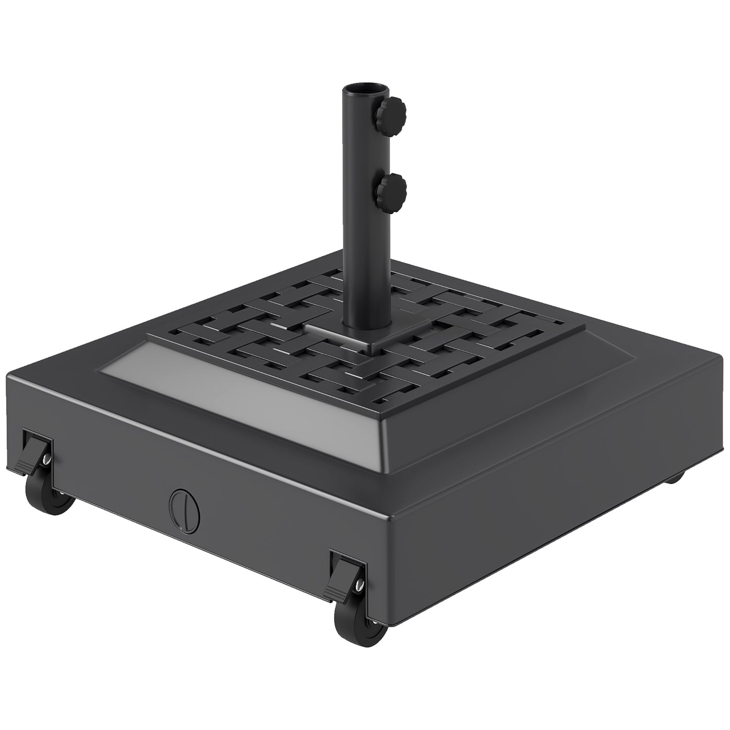 Heavy Duty Outdoor Umbrella Stand Base with Wheels - Black