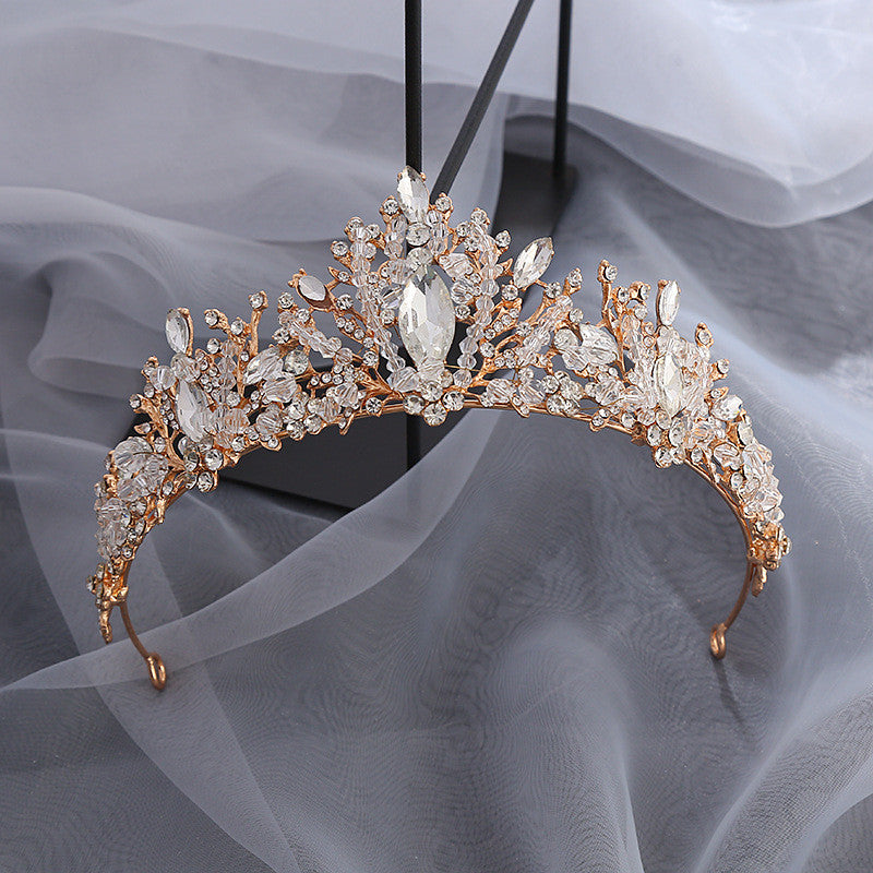 Bridal Crown Tiara - Alloy Hand-Beaded Crystal