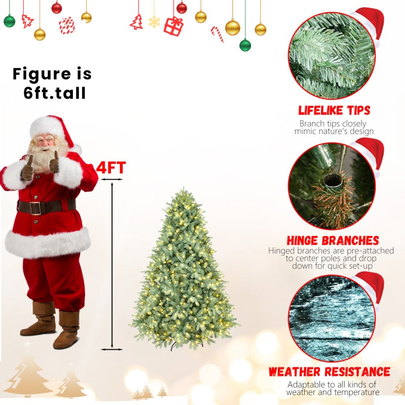 Artificial Christmas Tree - PE/PVC Mixed with Warm White LED Lights