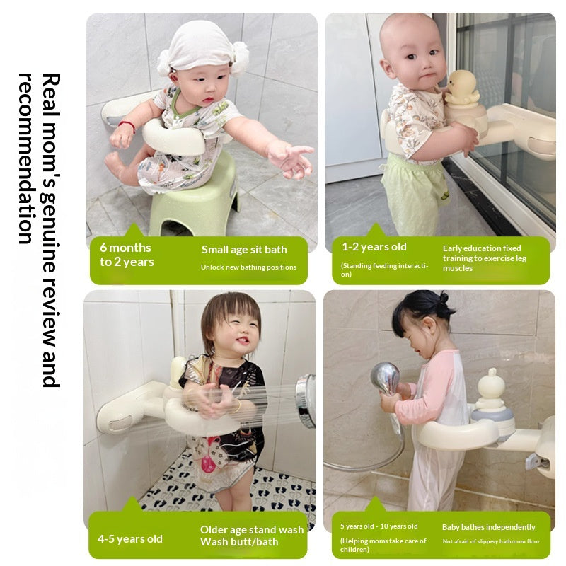 Baby Bathing Support Stand - Infant & Toddler Standing Bath Aid