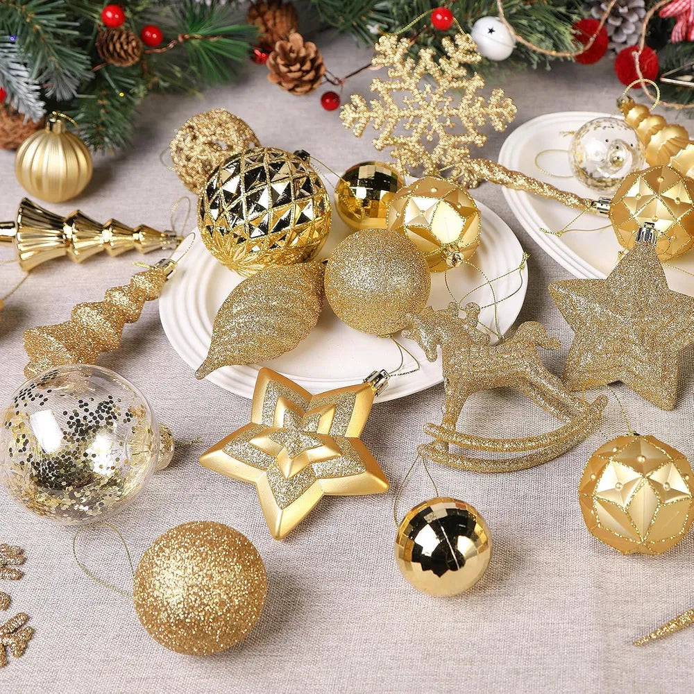 100pcs Shatterproof Christmas Tree Ornaments - Decorative Baubles