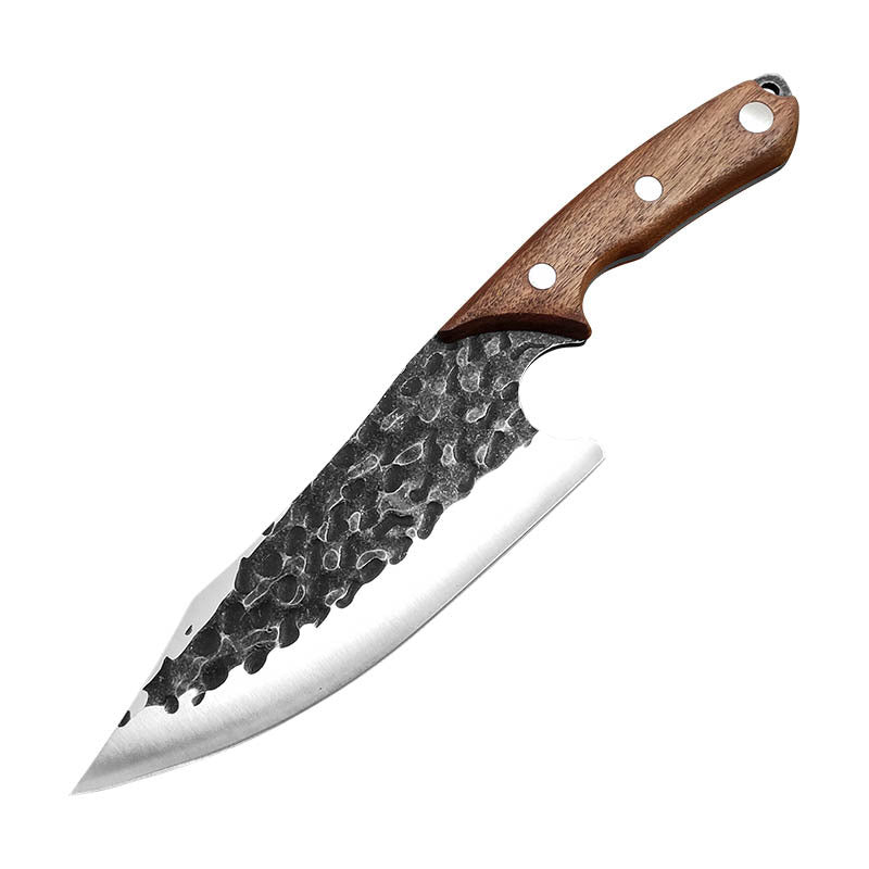 Hand-Forged Boning Knife with Replaceable Blade and Wooden Handle