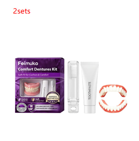 Denture Care Kit with Toothpaste, Brush & Mouthguard