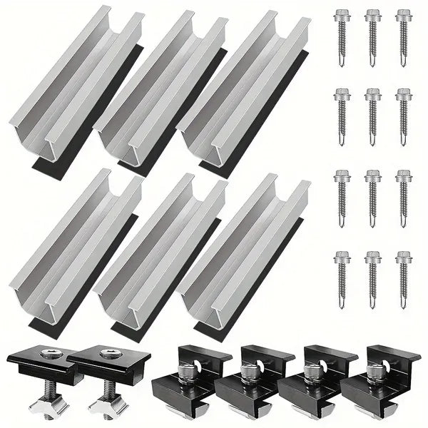 12cm U-Shaped Solar Panel Mounting Rails Bracket Set for PV Modules