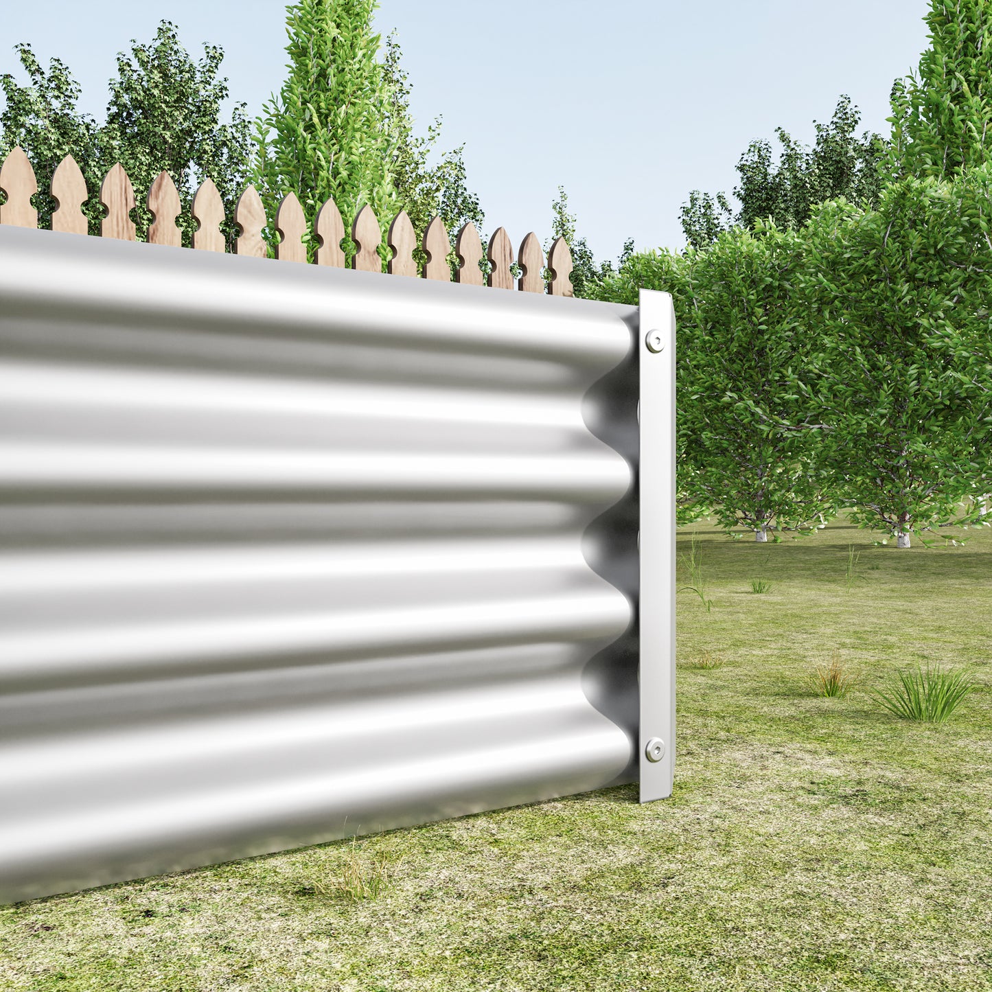 2PCS Metal Raised Garden Planter Beds 6' x 3' x 1' - Silver