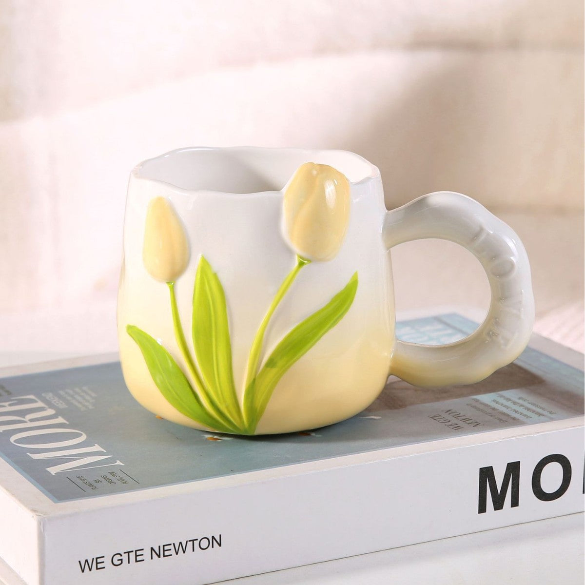 Ceramic Water Cup Set - 400ml Eco-Friendly Drinkware with Cartoon Pattern