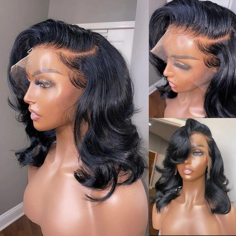Women's Solid Color Transparent Lace Forehead Wig - Black, Medium & Long Length