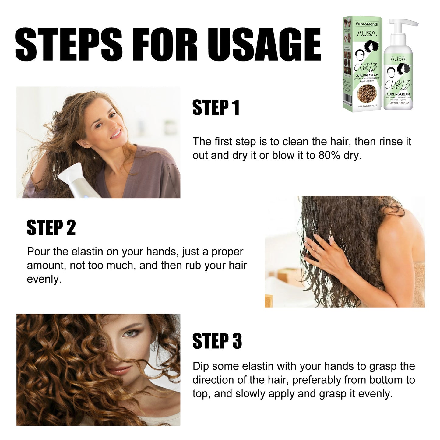 Curl Bouncer Moisturizing Hair Cream - Argan Oil Frizz Control & Definition