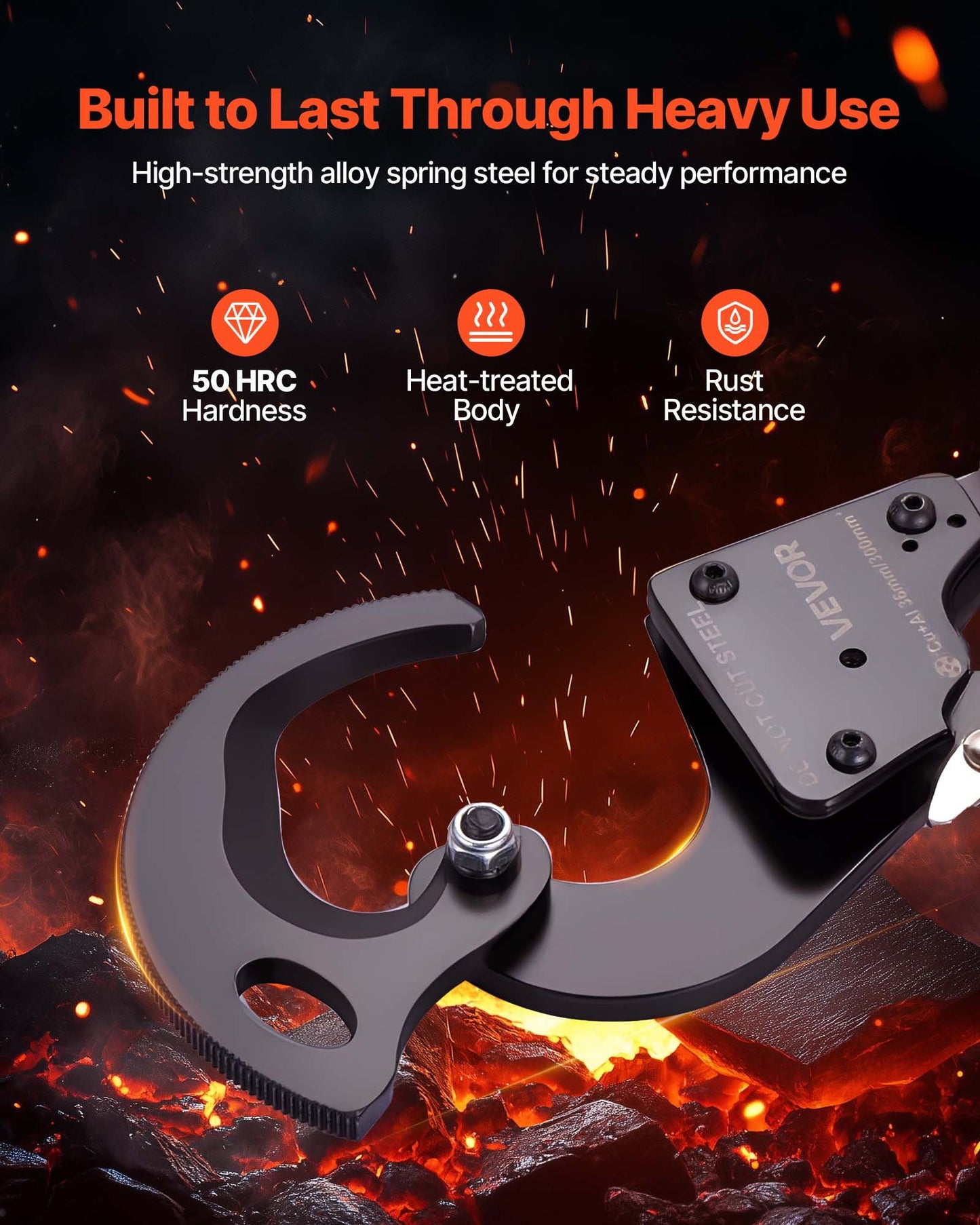 Heavy Duty Ratchet Cable Cutter for Copper & Aluminum Wires - 600 MCM, Insulated Handles