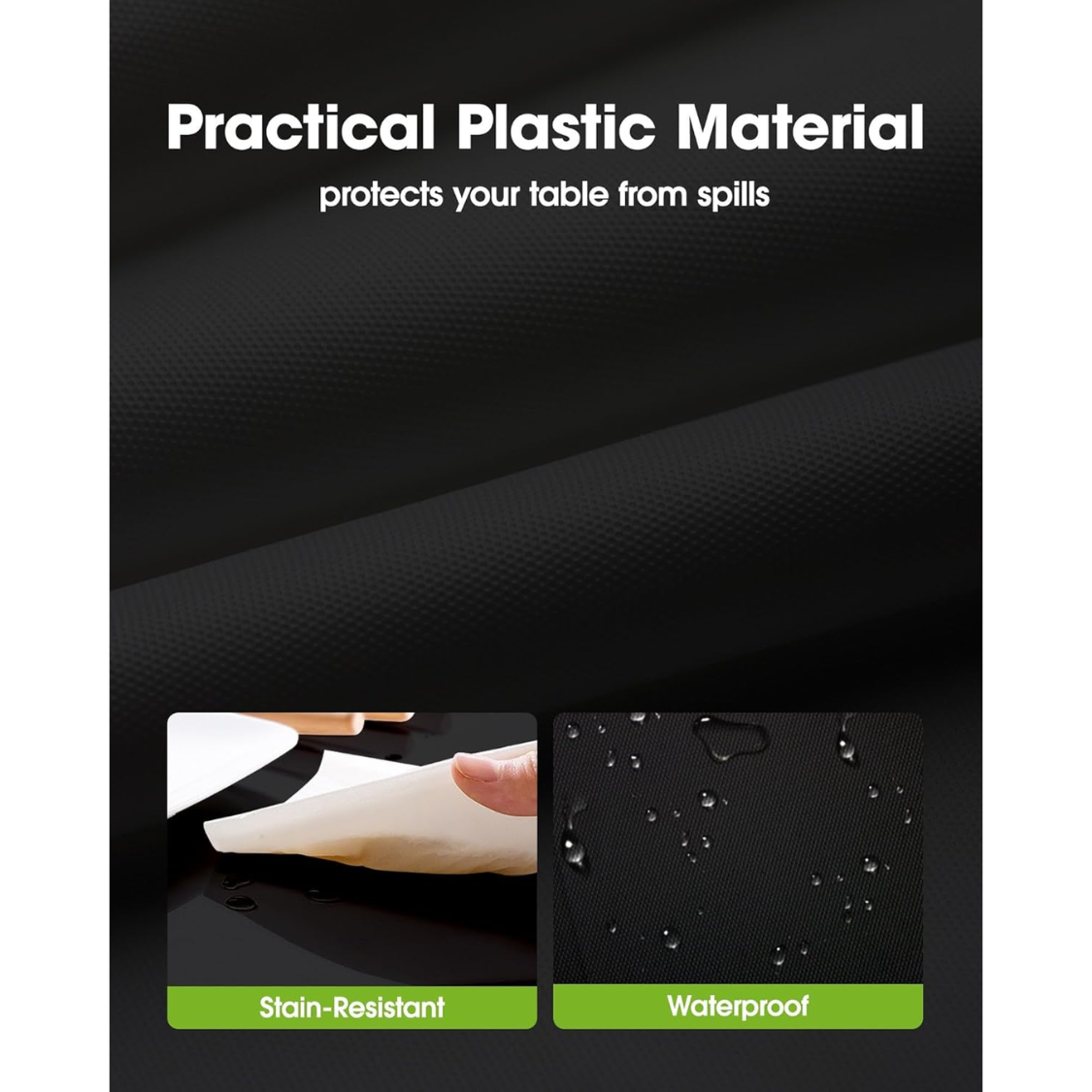Disposable Plastic Tablecloths - 10 Pack, 54" x 108", Black