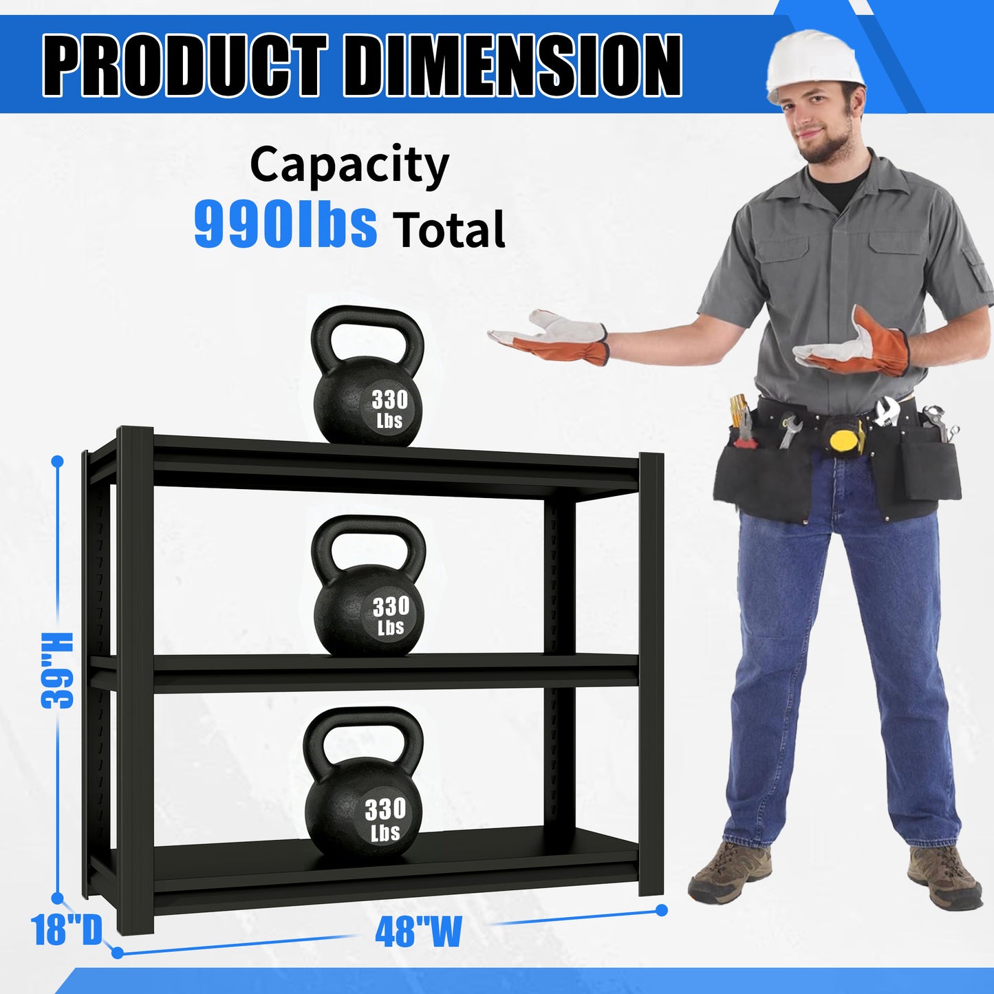 30-40 Gallon Fish Tank Stand - Metal Aquarium Stand, 47.2 W X 18 D 39