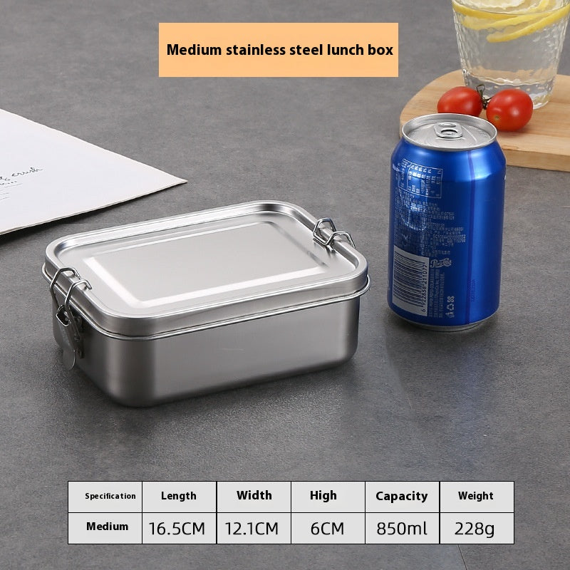 304 Stainless Steel Lunch Box Food Grade with Lid and Partition Options