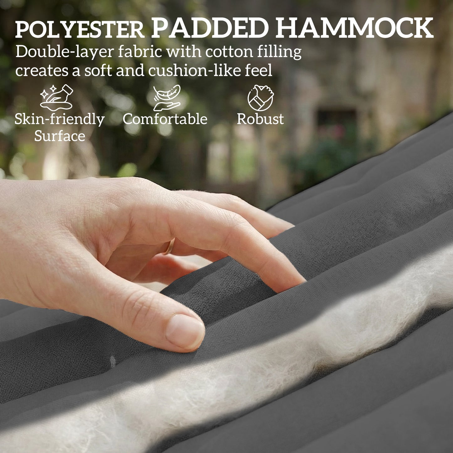 Double Hammock for 2 with Pillow & Pad - 440 lbs Capacity, Gray