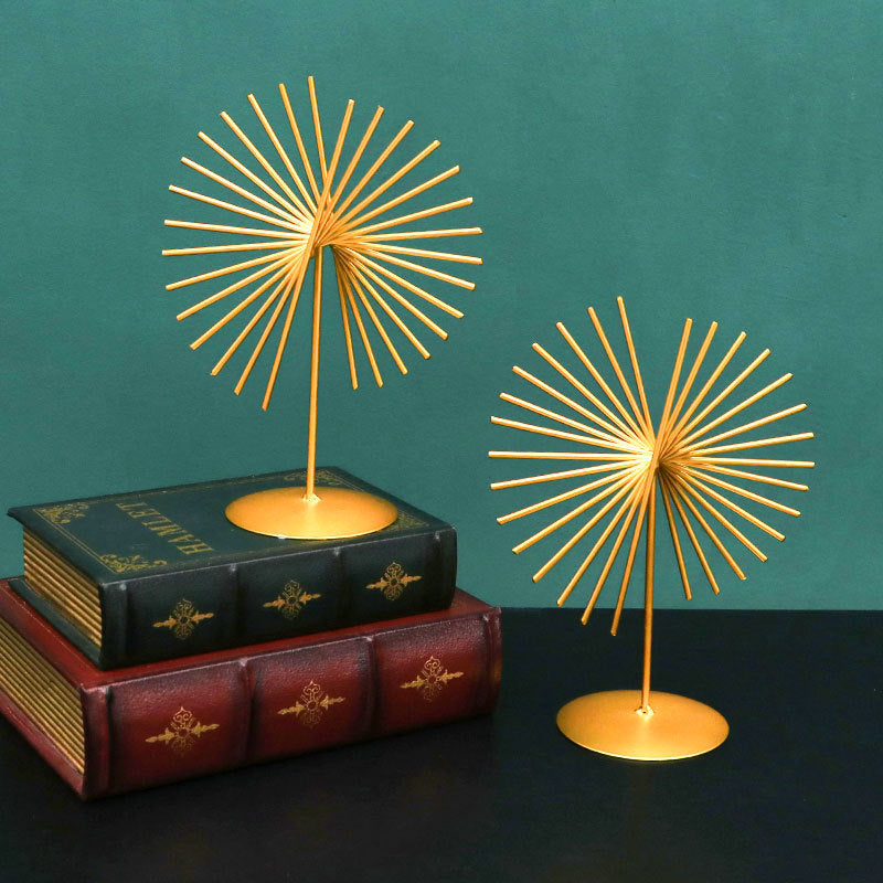 Modern Nordic Gold Circle Metal Table Ornament for Home Decor