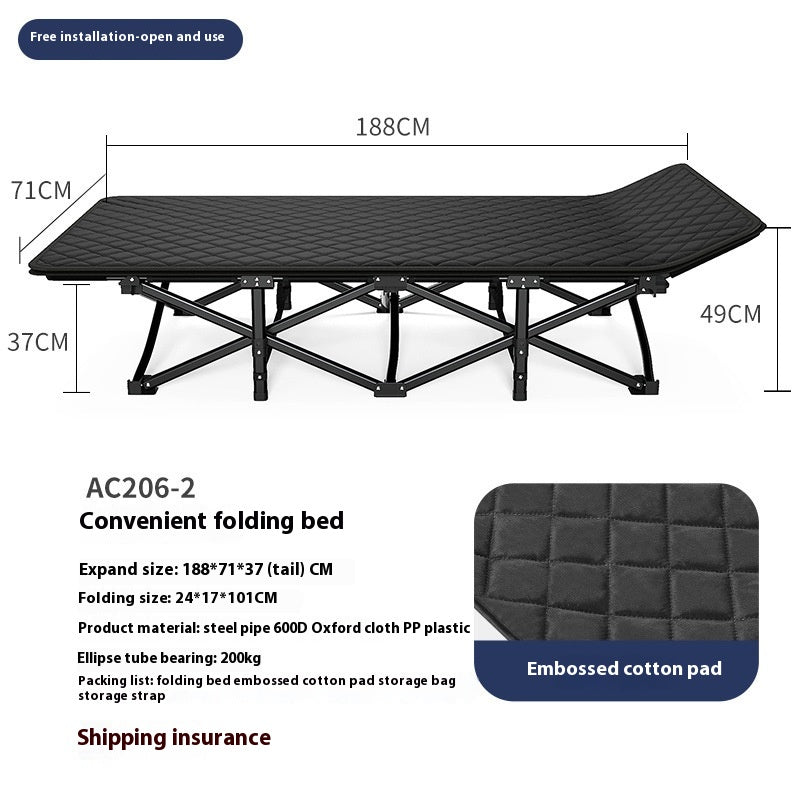 Portable Folding Bed for Camping and Office Use – Lightweight & Space Saving