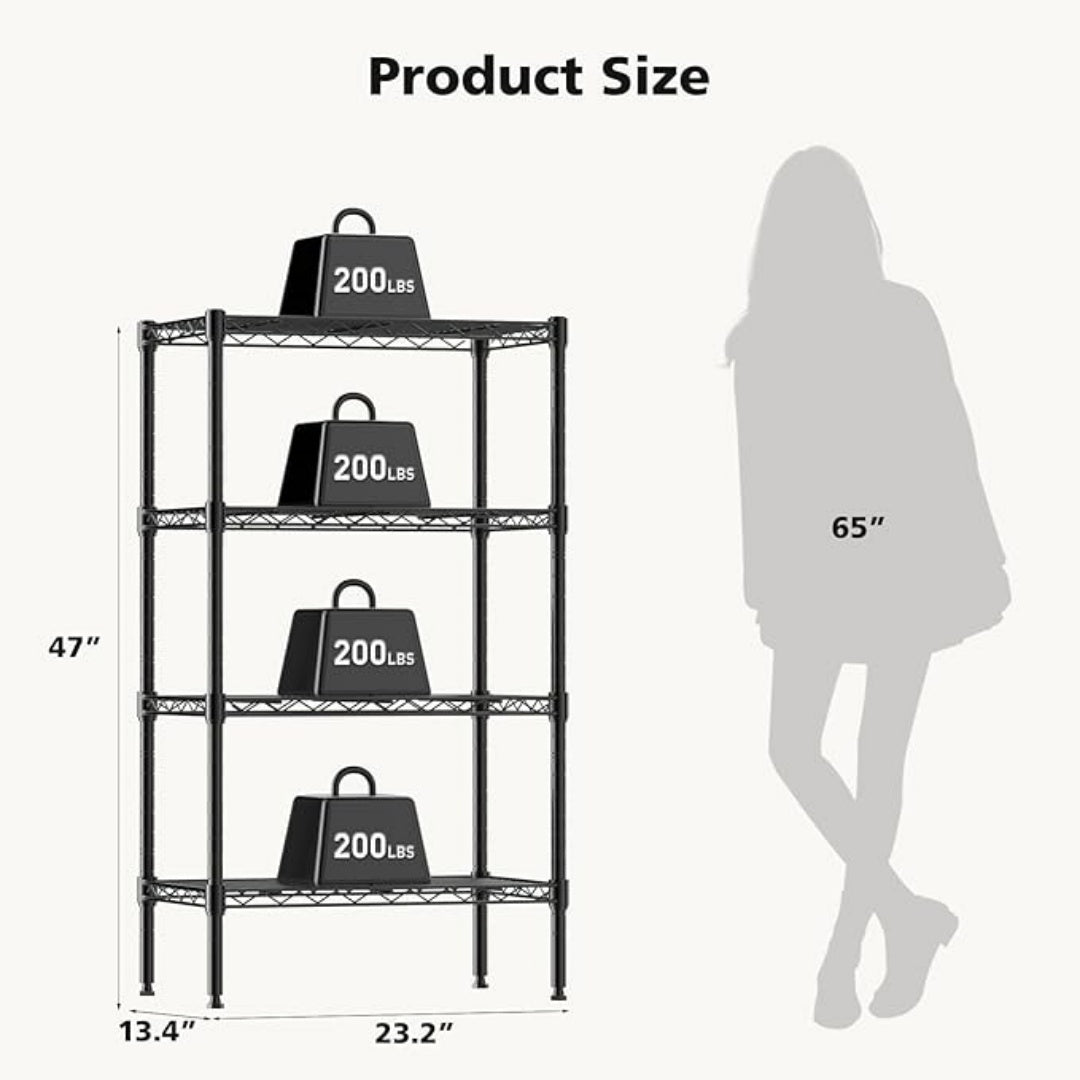 Adjustable Heavy-Duty Metal Wire Storage Rack Shelves