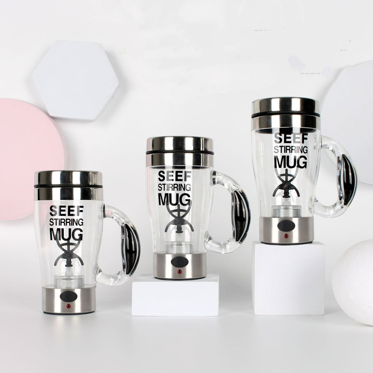 Automatic Mixing Cup 350ml Transparent Drinkware for Home & Kitchen