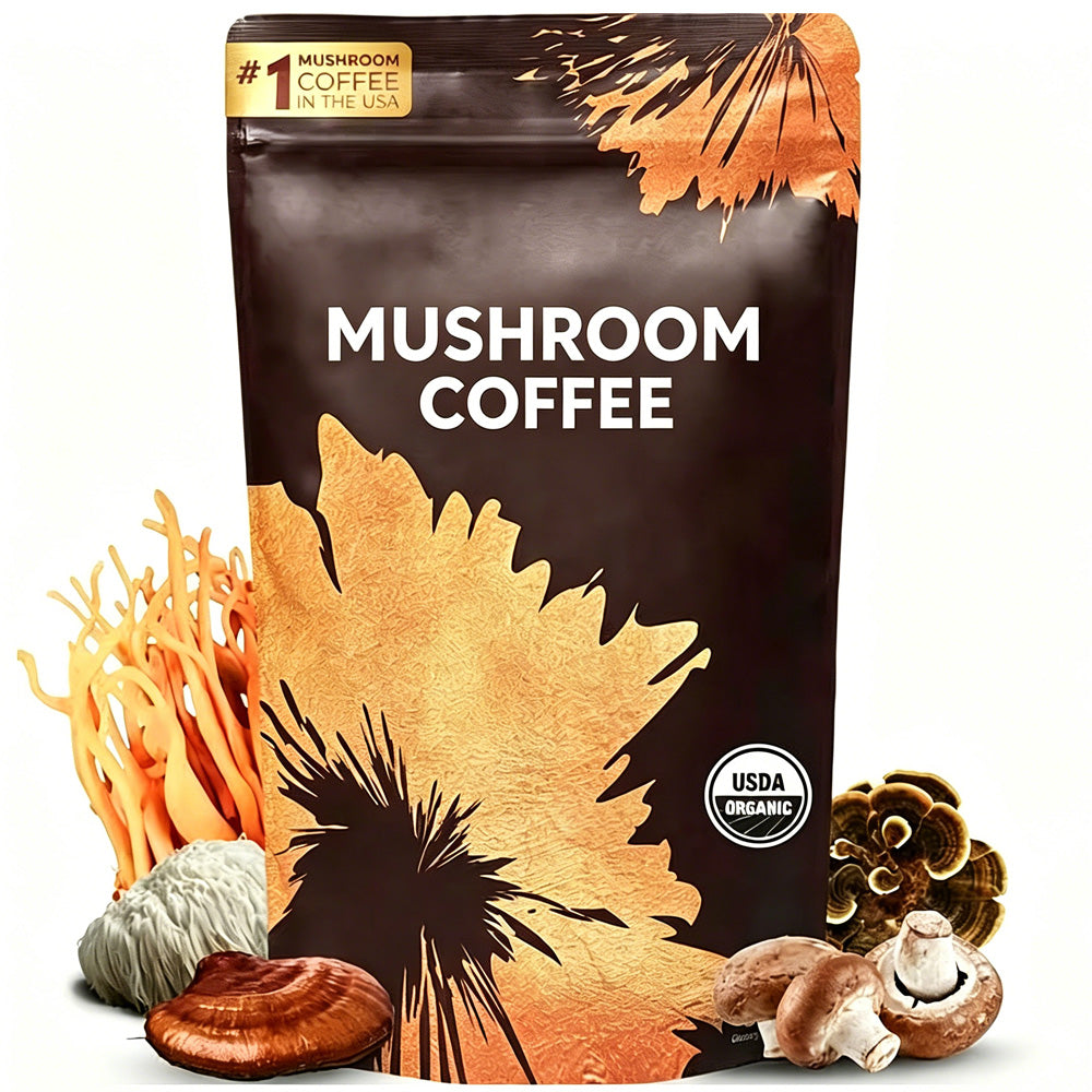 Organic Mushroom Instant Coffee with 6 Adaptogenic Mushrooms - 30 Servings
