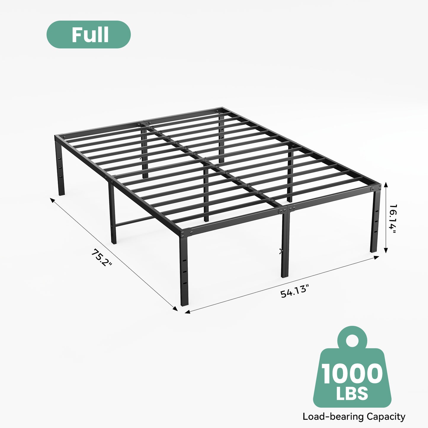 Durable Metal Bed Frame with Under-bed Storage - Multiple Sizes