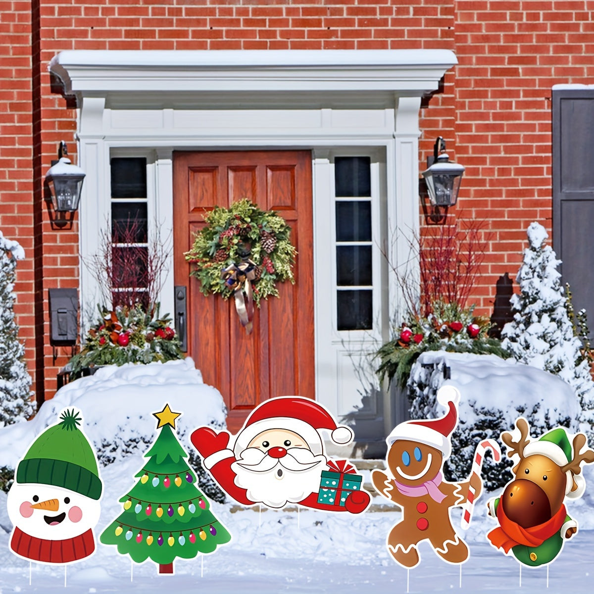 Christmas Yard Sign Set - 5 Multicolor Placards