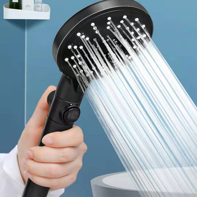 All-Black Five-Speed Shower Head with Water Stop & Self-Cleaning Function