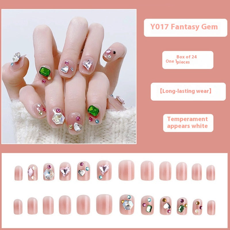 Women's Nail Art Kit with Detachable Color Variants - Spicy White Armor Design