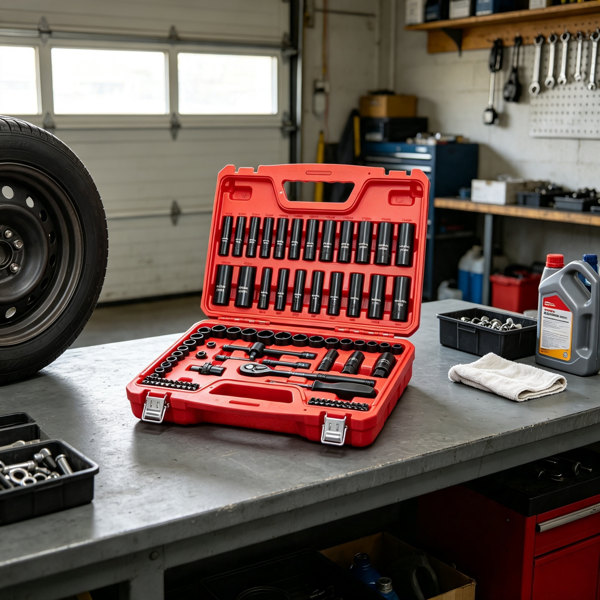 Impact Socket Set 3-8 Inch 96-Piece Heavy-Duty Tool Kit