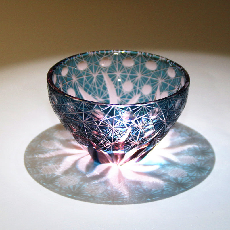 Hand Carved Crystal Glass Cup - Handmade Drinkware in Multiple Colors