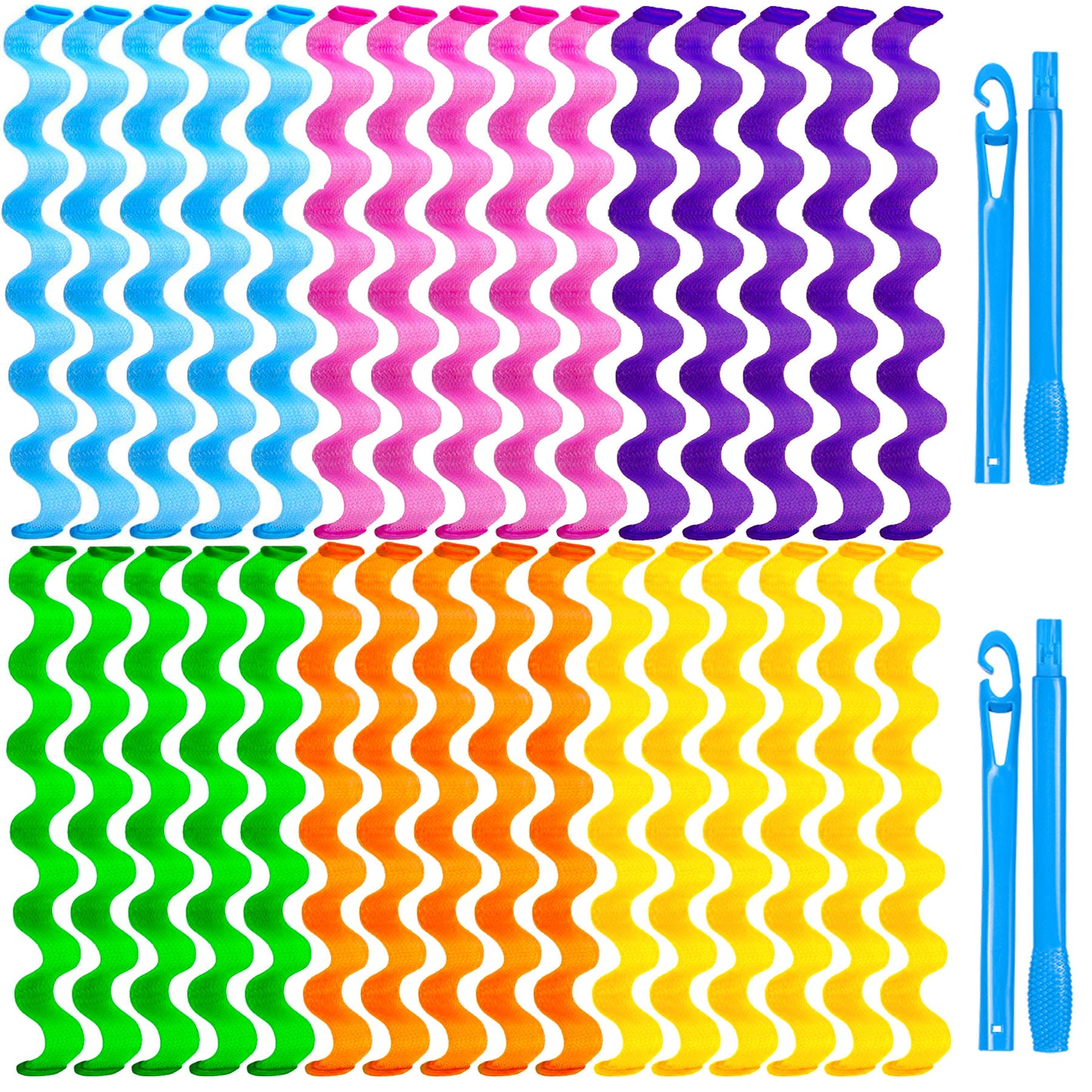 Heatless Hair Curler Set - 30 Pcs Wave Styling Kit for Damage-Free Curls