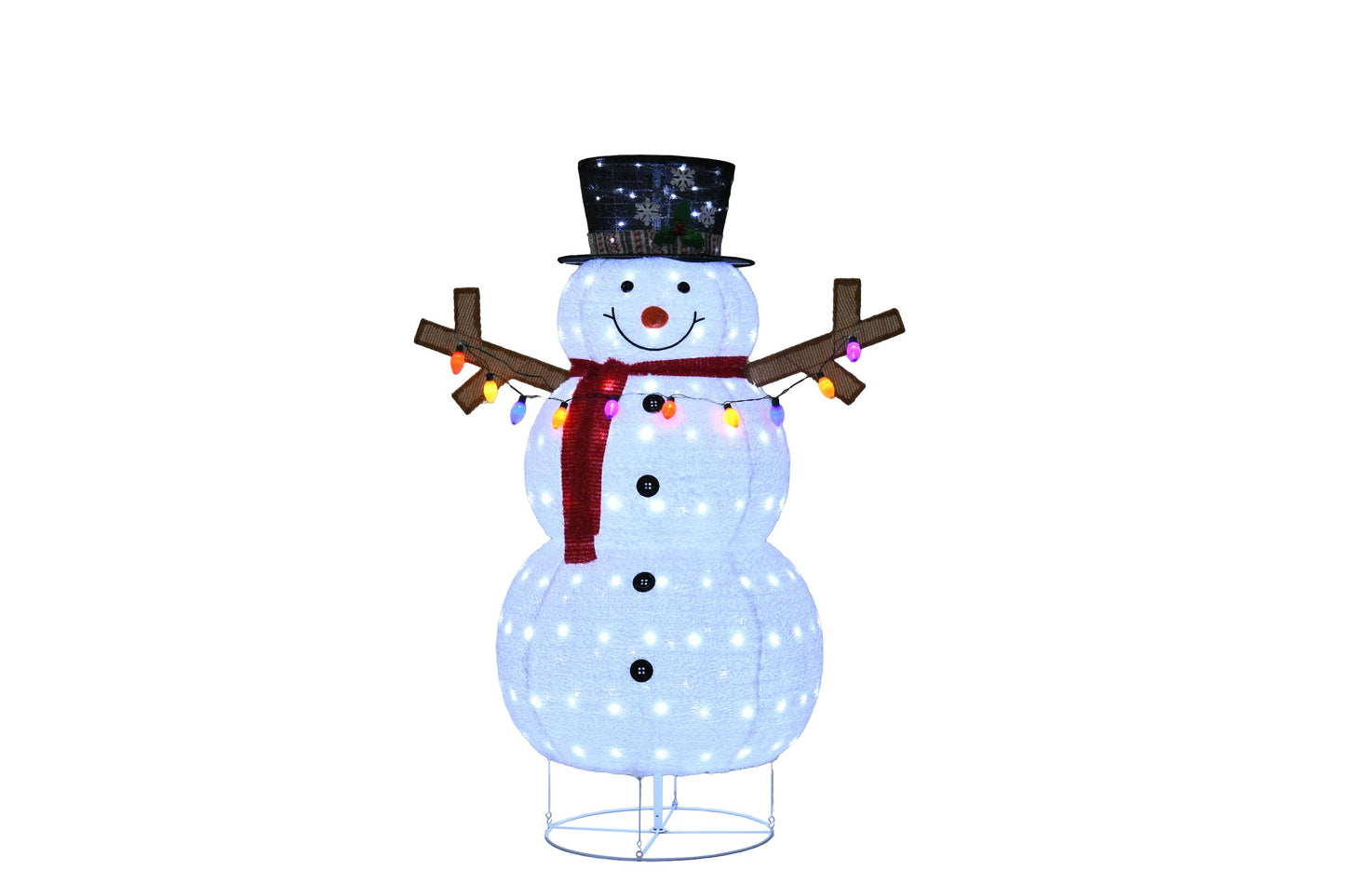 Plush Lantern Snowman with Warm LED Lights for Christmas Decor
