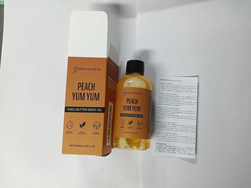 Shea Body Oil, Peach Scent, 100 ml