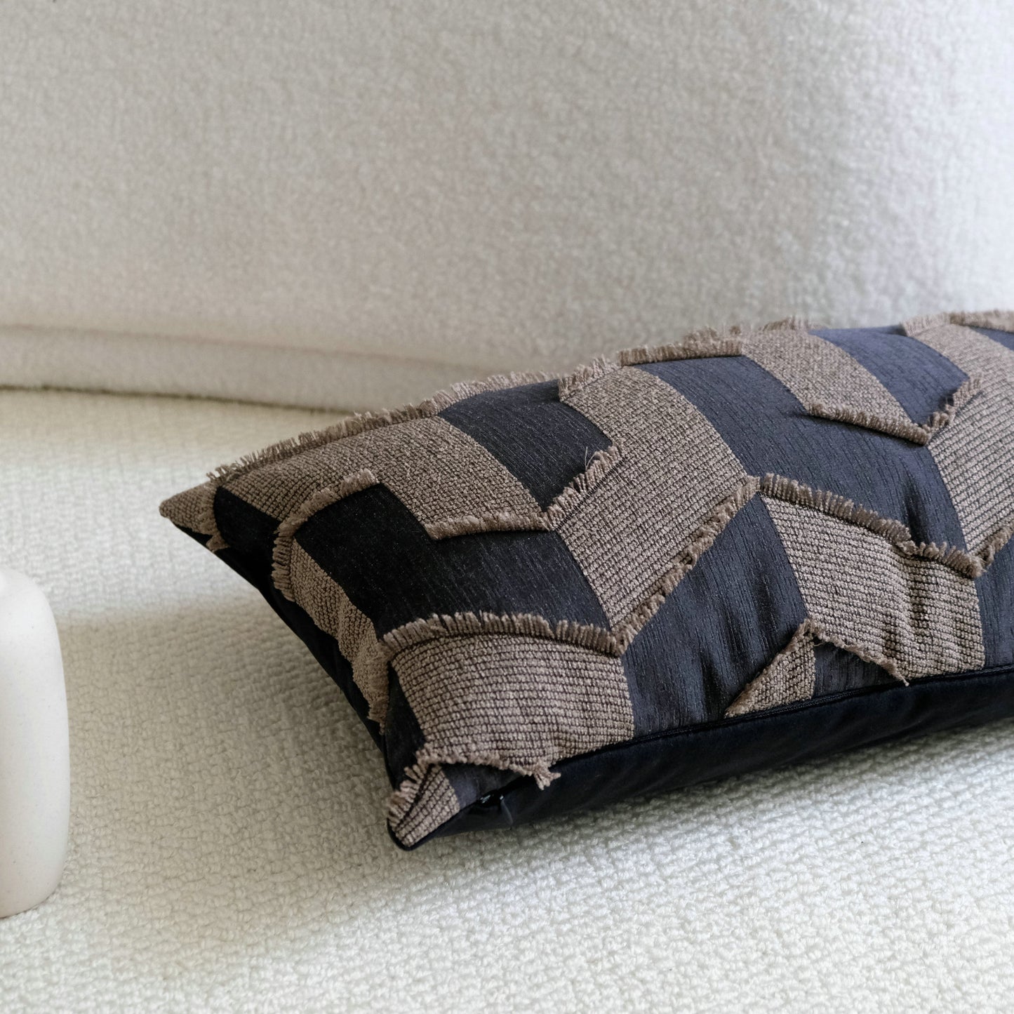 Geometric Pattern Pillowcase with Tassels for Sofa & Home Decor