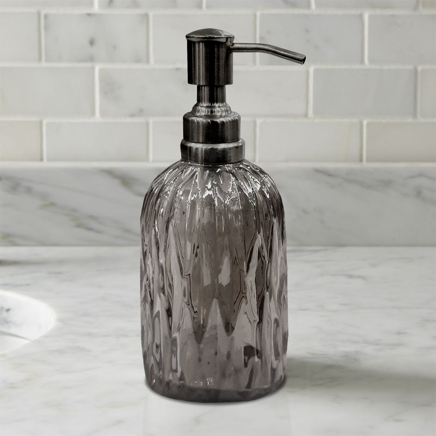 Glass Liquid Soap Dispenser Pump Bottle Bathroom Vanity & Kitchen