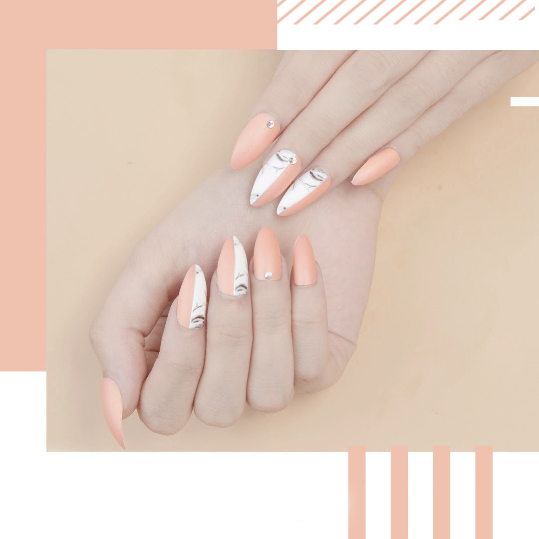 Women's Long Pointed Nail Art Sequins Set - Multiple Styles, 24 Pieces